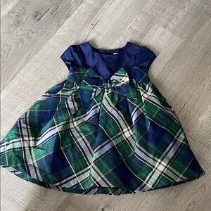 Gymboree - Plaid Navy and Green Kids Dress - 12 to 18 Months